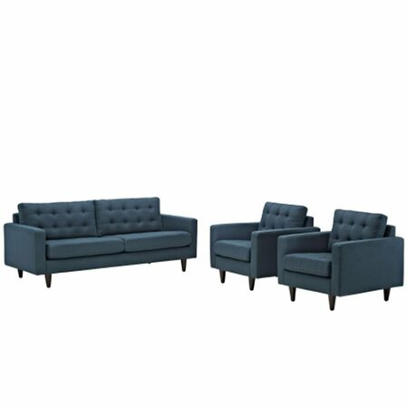 EAST END IMPORTS Empress Sofa and Armchairs Set of 3- Azure EEI-1314-AZU